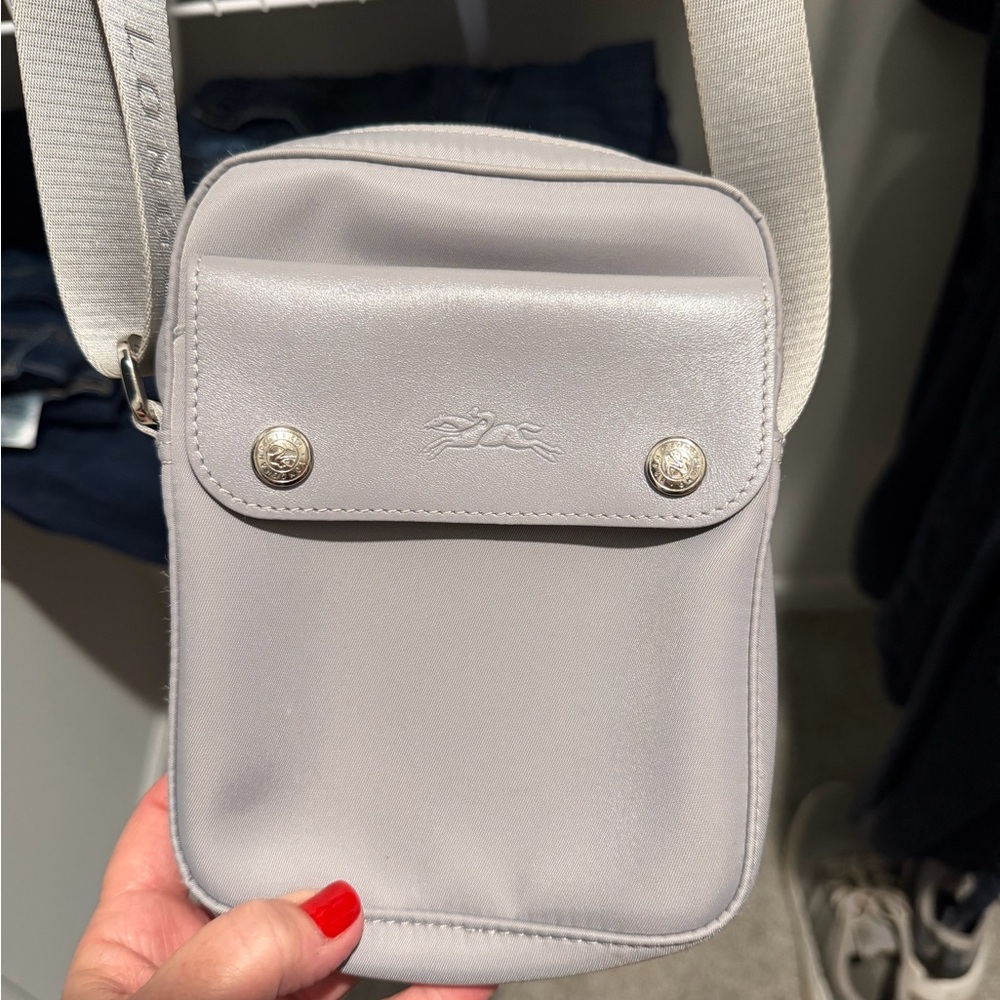 Long Champ Gray Crossbody Bag